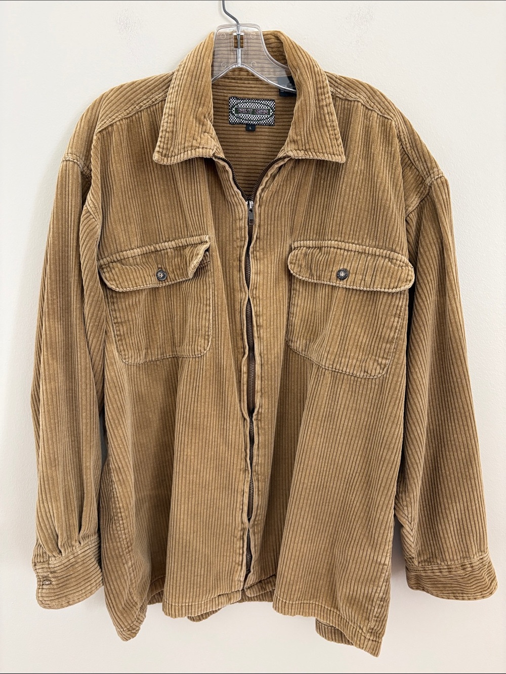 Point Zero Tan Corduroy Zip Shirt Jacket